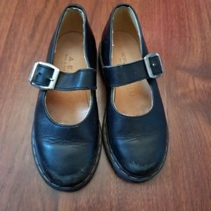 Girls Black Mary Jane Leather Shoes 10 1/2 Kids